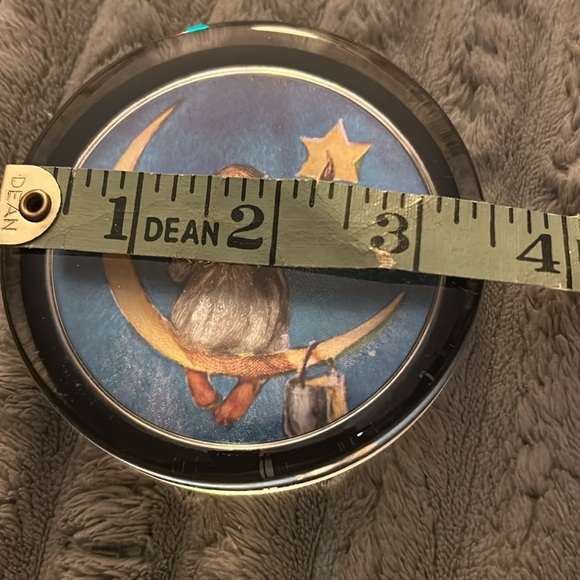 Vintage Enesco Foil Art Glass Desk Paperweight Cherub Moon Star ⭐️ 🖼️ 👼🌙 - Picture 6 of 8